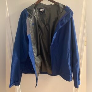 Mens lands end rain coat blue